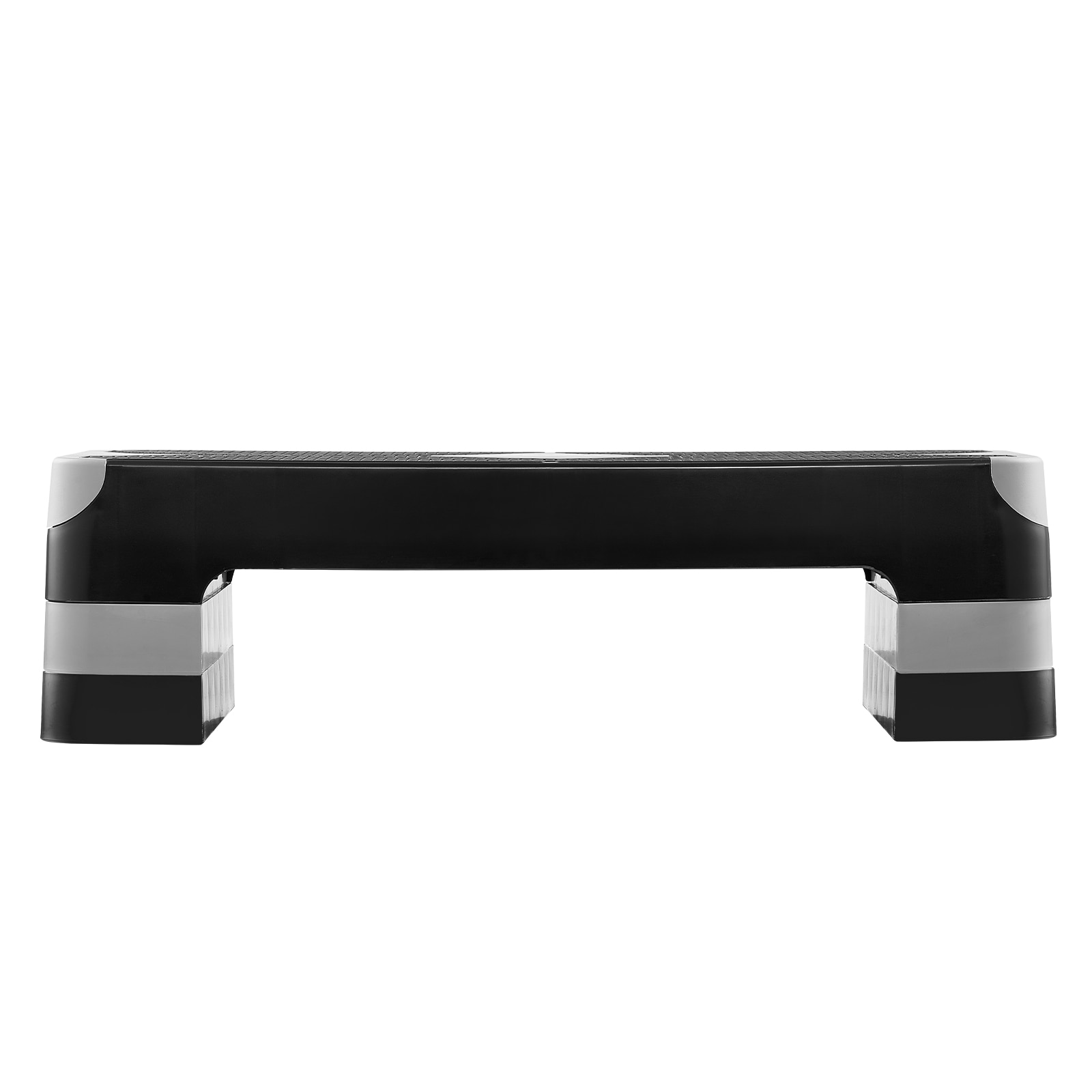 Aerobic Exercise Step Platform Height Adjustable Workout Stepper 4 Riser Gray_voghion.com